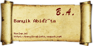 Banyik Abiáta névjegykártya